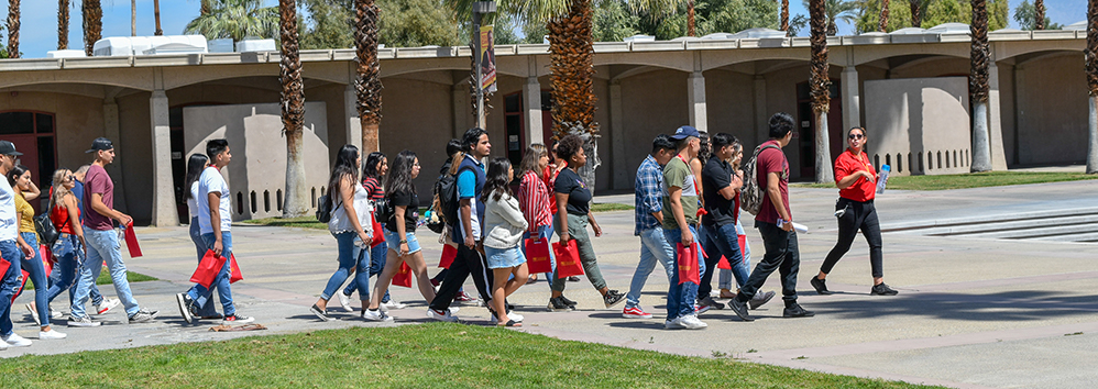 Students on a campus tour