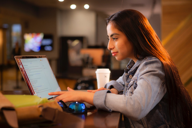 Girl working on laptop